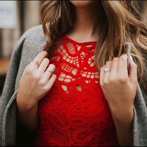 Beautiful Red Lace Dress // Piace Boutique